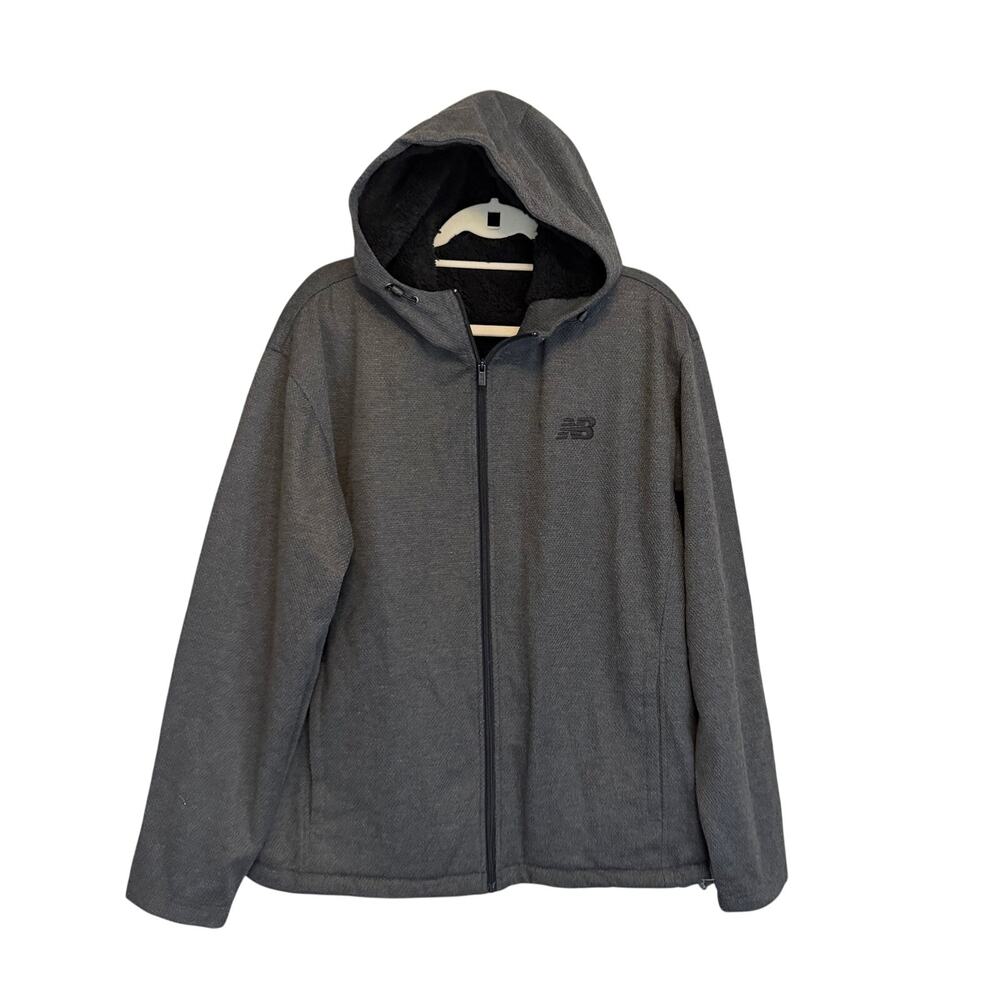 New Balance Fleece Hoodie Jacket Mens L/XL Gray Gorpcore Outdoor Athleisure NWOT